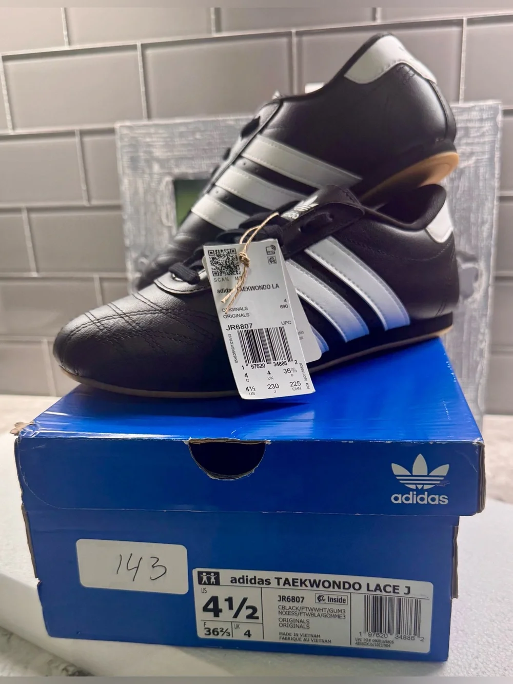 NEW!! Adidas Black and White Taekwondo Lace-Up Sneakers! HOT TREND!!!!